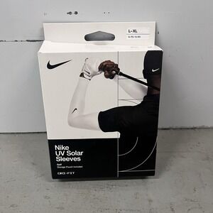 Nike Golf UV Solar Sleeves 2.0 White Black Adult L/XL Sun Protection‎ Arm Cover
